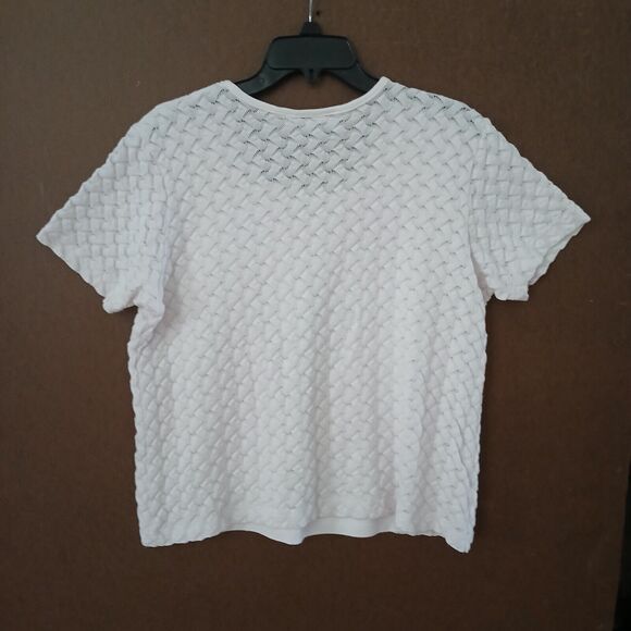 Women's LARGE Textured Pattern Cardigan Career Office Business Church Modest Top - Picture 2 of 9